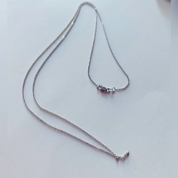 14K White Gold Chain Amber Agate Pendant Necklace 925 Silver - Picture 9 of 15